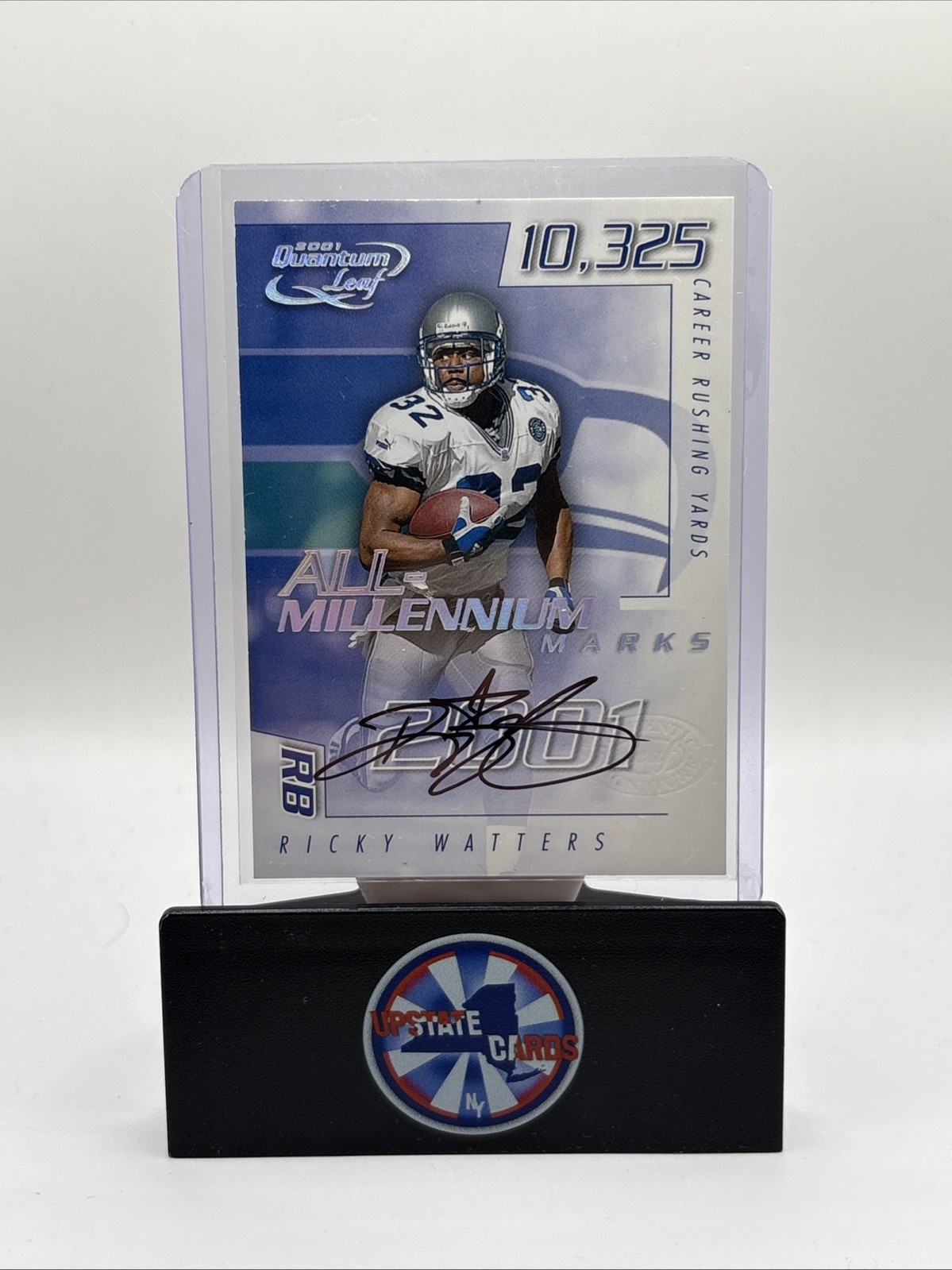 2001 Leaf Quantum #AMAR-5 Ricky Watters All-Millennium Marks Auto #19/100