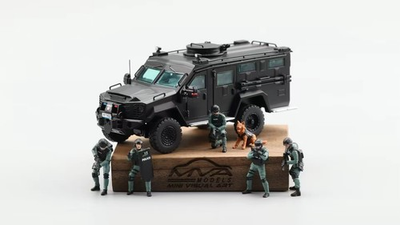 #ad 1 64 MINI VISUAI ART Bearcat Armored Car Diecast Model Collection with Figures $93.06