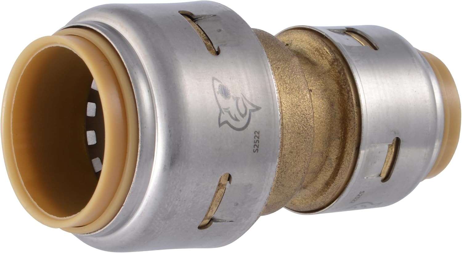 Max 3/4 Inch x 1/2 Inch Reducing Coupling Push to Connect Brass Plumbing Fitting