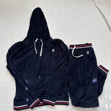 Tommy Hilfiger Mens Sweatsuit Velour Navy Blue Sz Small