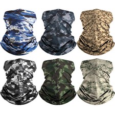6 Pack Neck Gaiter Face Mask: Breathable Windproof Face Cover Balaclava High Ela