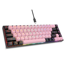 65 Wired Gaming Keyboard, LED Backlit, Ultra-Compact Anti-Ghosting No-Confli...