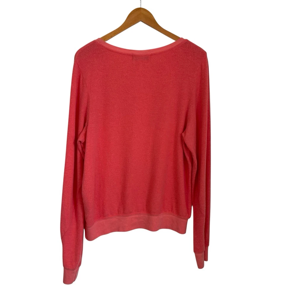 Sudadera suave manga larga Wildfox para mujer talla mediana rosa Foto 2 de 4