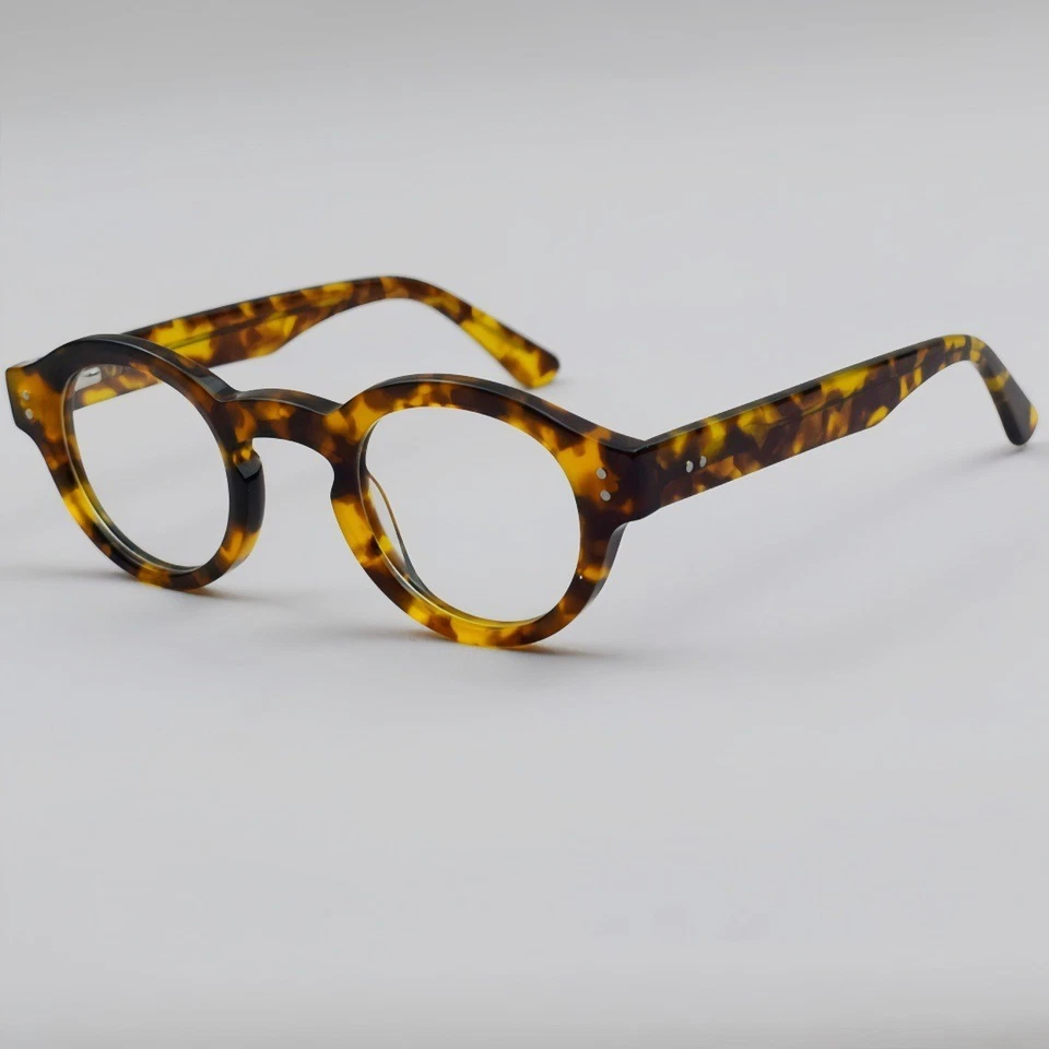 Monturas de gafas retro de acetato redondas de moda borde completo hombres mujeres gafas Foto 4 de 4