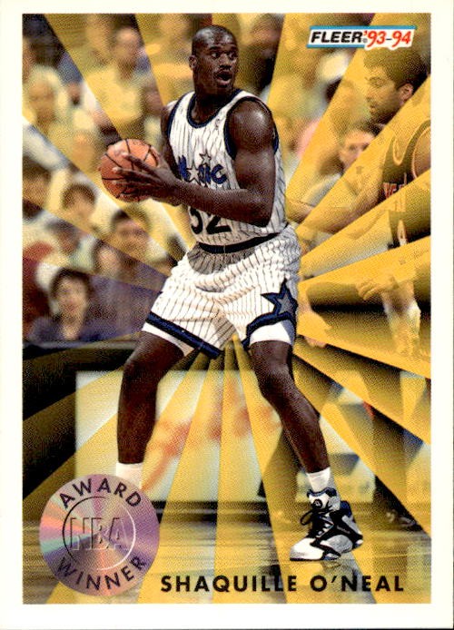 Card Fleer 1993/94 # 231 Shaquille O'Neal Award Winner