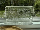 Set Of 4 Vintage Anchor Hocking Bubbles Colonial Lady Circles 11” Snack Tray