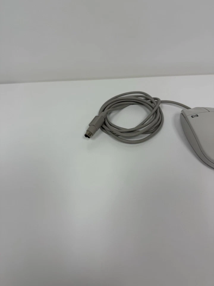Vintage HP Gray PS/2 Trackball Mouse 2 Button Wired 5182-8864 M-S34 - Image 3 of 4