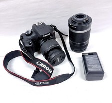 Canon EOS Rebel T100 18MP DSLR Camera W 18-55mm / 55-250 Lenses VERY GOOD 