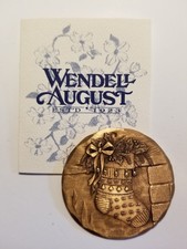 Solid Bronze Holiday Ornament Stocking Wendell August 2008 Hanging Handmade