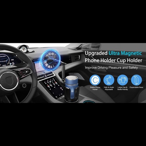 Magnetic Phone Mount for Car 360 Degree Rotation Designed for Cup Holder Use - Zdjęcie 4 z 9