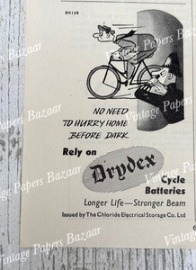 Drydex Zyklus Batterien Chlorid Elektro 1948 Vintage Kleingedruckte Werbung