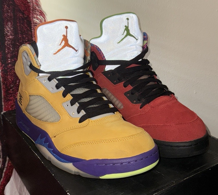 SAOLA Taglia 9.5 Nike Jordan 5 Retro SE What The Solar Orange CZ5725 700 da uomo pulite