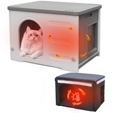 Insulated Cat House Outdoor Weatherpoof Plastic Cats Houses with Escape Door ...