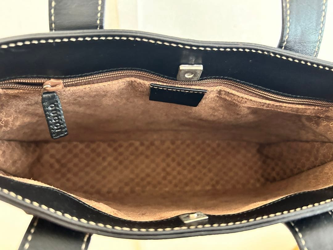 GUCCI Tote Bag Black Leather Women's Fashion Authentic Excellent Condition thumbnail 4