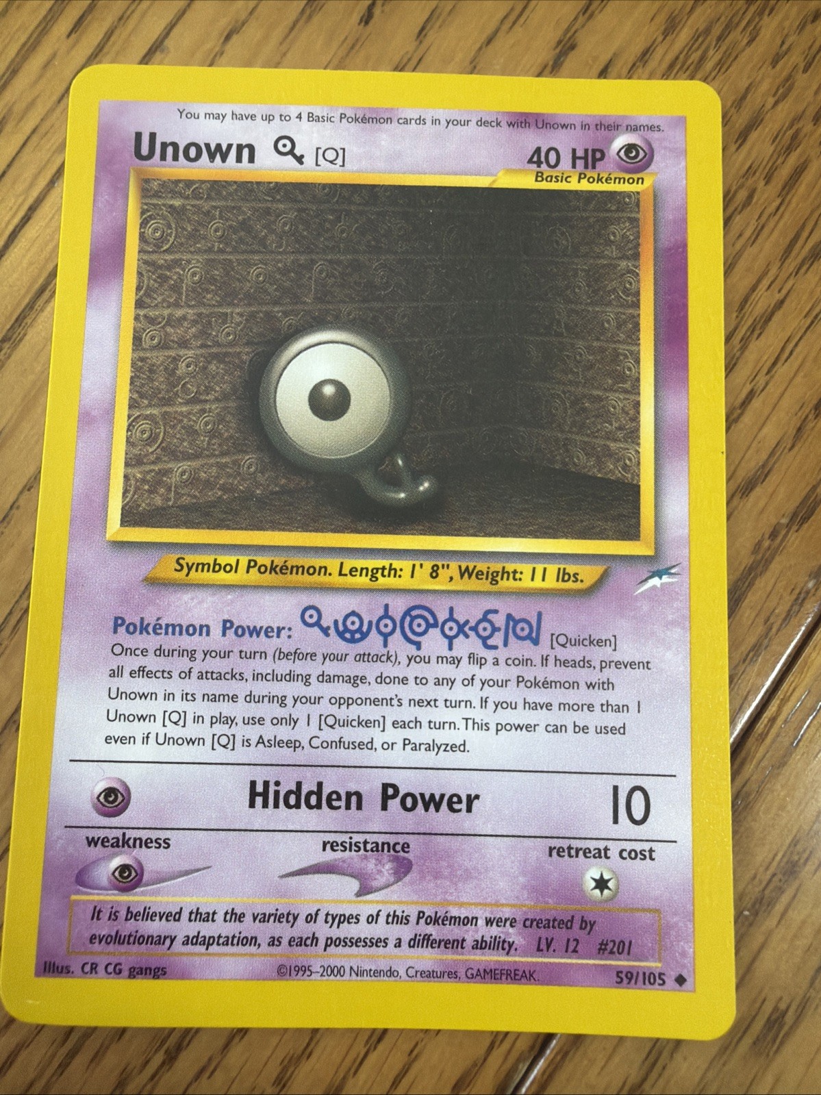 Unown [Q] 59/105 Neo Destiny Regular