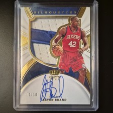 ELTON BRAND 2021 Crown Royale #/10 PATCH AUTO SILHOUETTES On Card SSP CASE 76ers