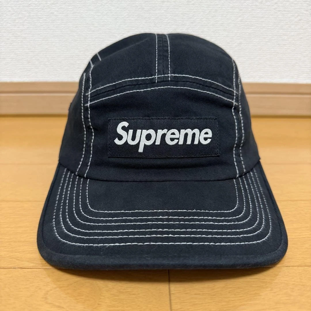 Casquette de camp Supreme 2 tons sergé noir 22ss