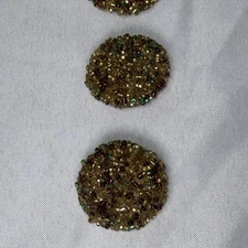Vintage Beaded Button Covers Set of 5 Multicolor  Beads • Retro 80s 90s Teacher
