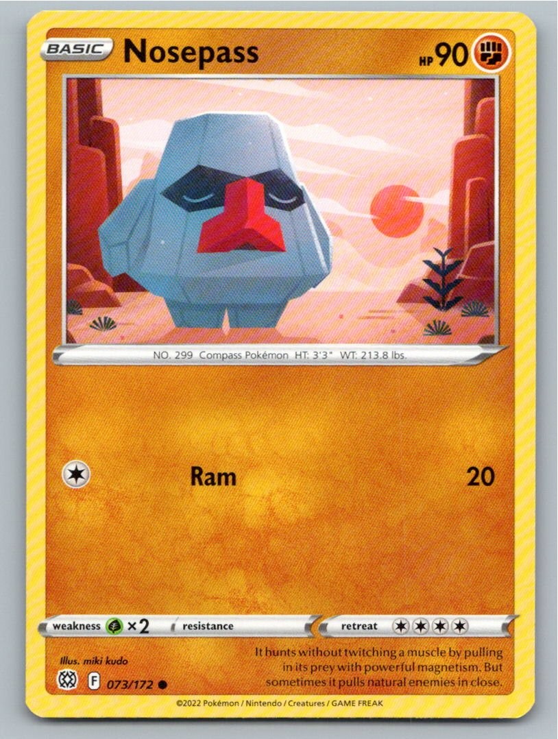 2022 POKEMON NOSEPASS BRILLIANT STARS 073/172 C NM A60054 FREE S&H