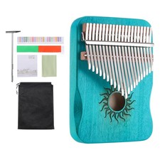 Daumenklavier mit 21 Tasten, tragbares Mini-Fingerklavier Sonnenmuster in Blau