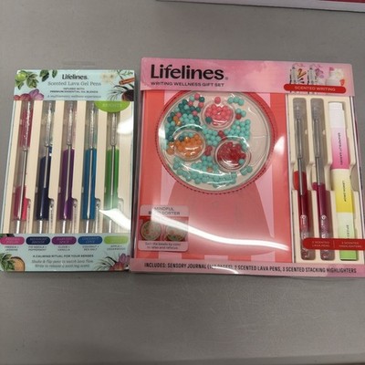 Lifelines Writing Bundle Journal + 5 extra Scented Lava Gel Pens New With Tags