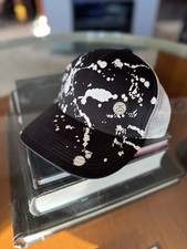 Stussy Vintage 90s Y2K Rare Trucker Hat Snapback Cap Black White