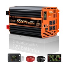 4000 Watt Inverter, Pure Sine Wave Inverter 12V to 110V, Power Inverters for ...