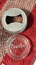 CLEAR PRESTO WIDE MOUTH PINT CANNING JAR MARKED GLASS TOP Insert