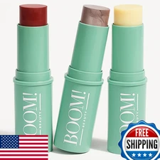 Boomstick Trio 3 Pack Cream Blush Makeup Stick, Highlighter & Moisturizer For Ma
