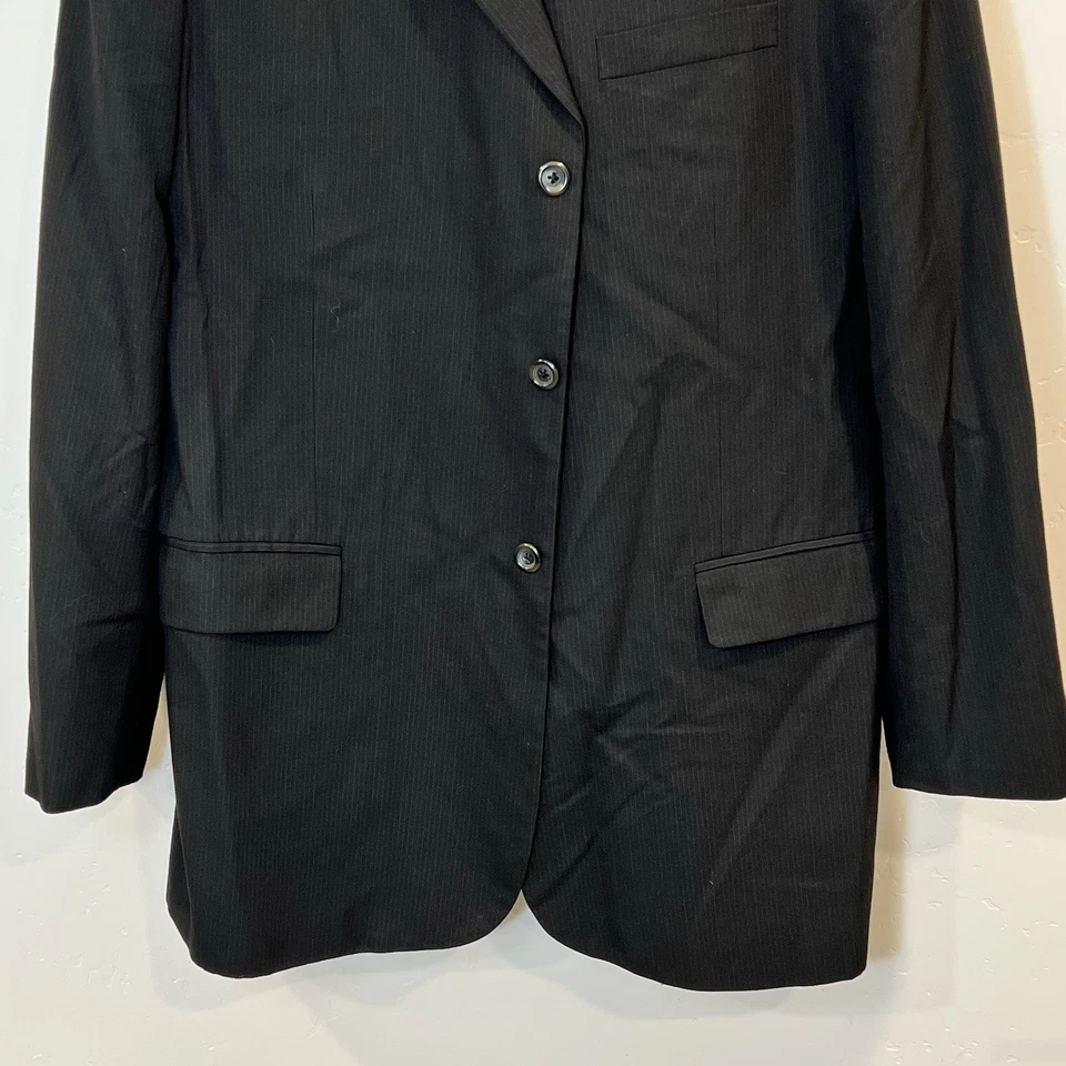 Traje de hombre talla 46L pantalones 38Wx32L gris carbón rayas 2 piezas traje Merona Foto 4 de 4