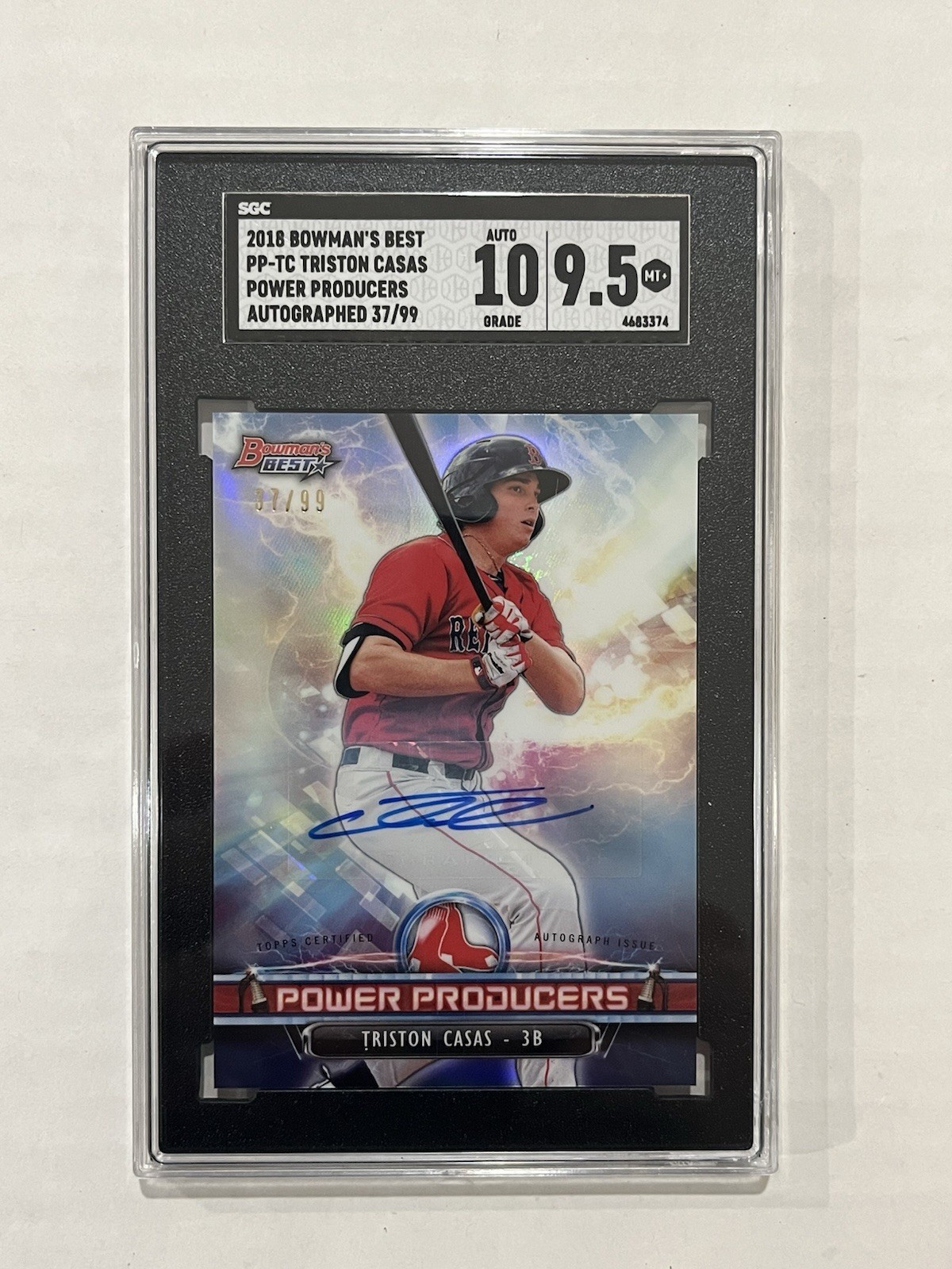Triston Casas 2018 Bowman's Best Power Producers Autograph #37/99 RC SGC 9.5 10