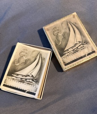 Large Lot Old Stock Nautical Sailboat Bookplate Book Plate Label w/ Original Box