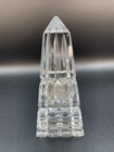 Vintage Waterford Crystal Obelisk Pyramid Miniature Desk Clock Estate 2001 — photo 4