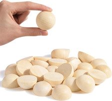Split Wood Balls 1.5 Inch Half Wooden Balls 40Mm Unfinished Half Wooden Beads fo