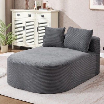 67'' Oversized Chaise Lounge Chair Indoor Corduroy Upholstered Boneless Sofa Bed