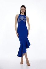 Karen Millen Bodycon Midi Dress S in Blue RRP £169