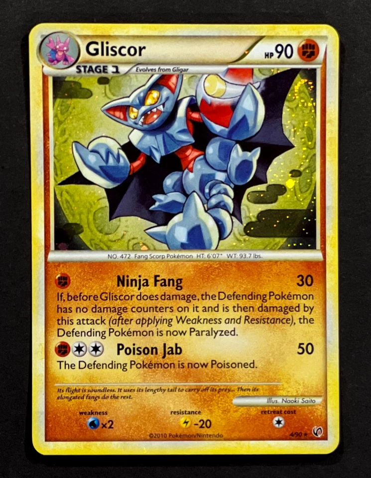 2010 Pokemon GLISCOR Undaunted HOLO BLEED Misprint ERROR Card 4/90 Rare SWIRL - Image 4 of 4