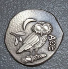 1 oz SilverTowne Athena Owl  Silver Coin (New, Leather Pouch)