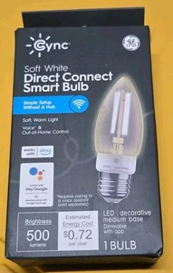 GE Lighting 93130193 6W Connexion directe Cync WiFi Ampoule intelligente Soft White