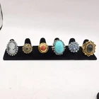 Nice Vintage-Modern Lot Of Six Costume Jewelry Rings--All Adjustable--No Wear