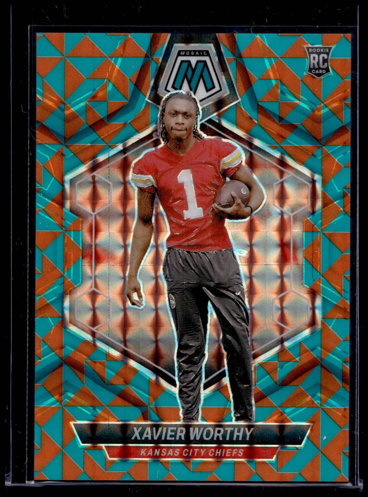 2024 Panini Mosaic Xavier Worthy #328 Tessellation Mosaic /15 Rookie RC Chiefs
