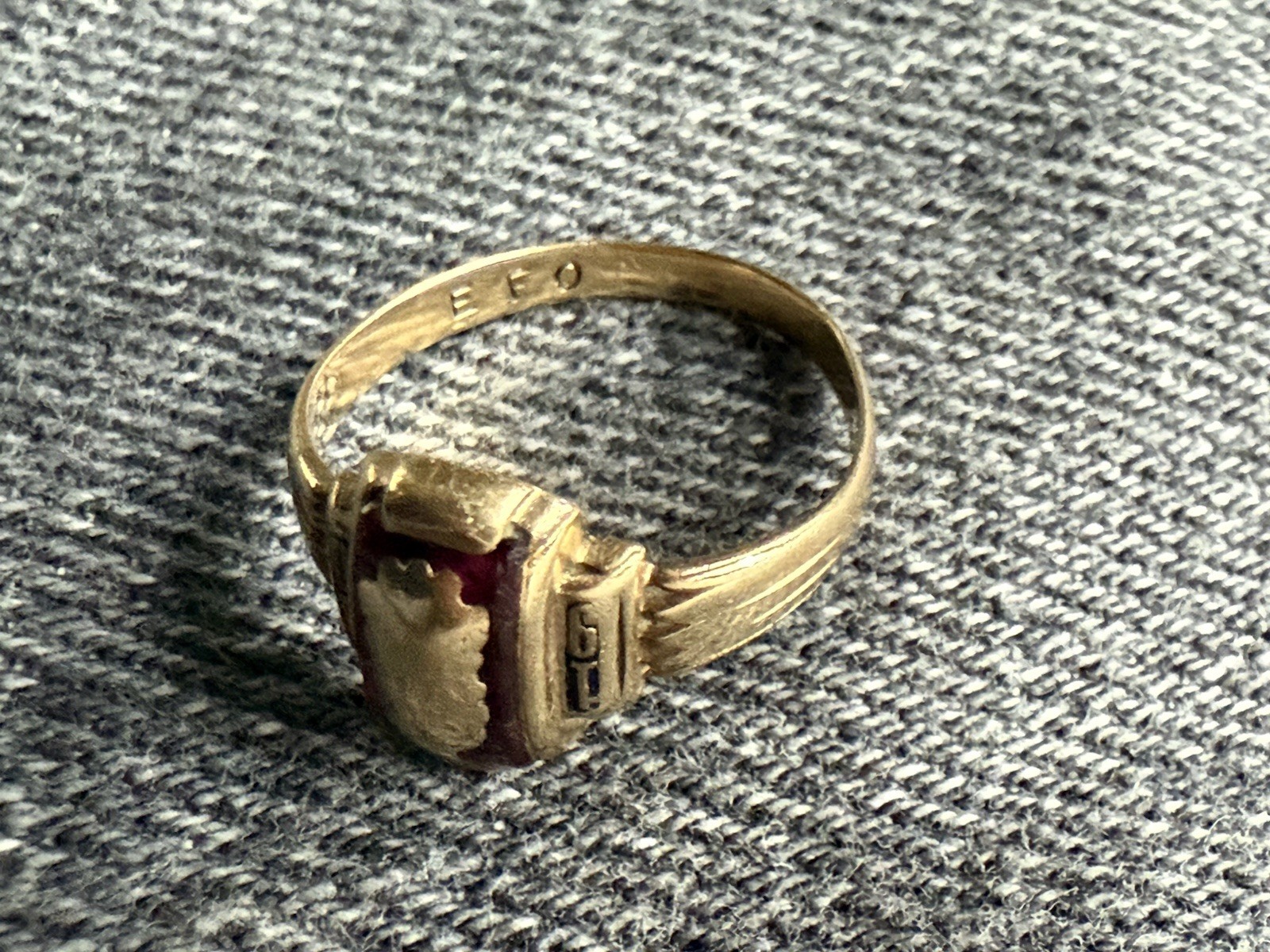 Vintage Art Deco 10k Solid Gold Ruby Fraternal Sc… - image 12