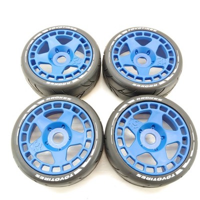 4x ''TOVO TIRES RROXES'' (Toyo Roxes) 1/8 Buggy Street Tires on 17mm Hex Wheels