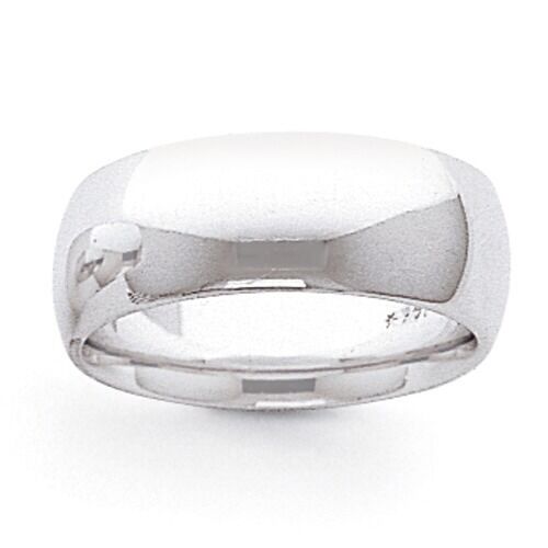 WEDDING BAND - 14K White Gold 8mm Sizes 4-11 Men's Or Ladies - Nice! - Picture 1 of 1