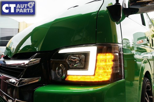 DRL LED Projector Headlights Dynamic Indicator for 14-18 Toyota Hiace Van - Picture 7 of 15