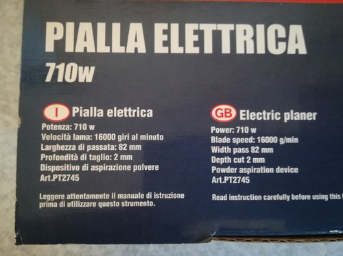 PIALLA ELETTRICA KLUGHEN 710w, con accessori, portatile, con scatola, nuova - Foto 4 di 6