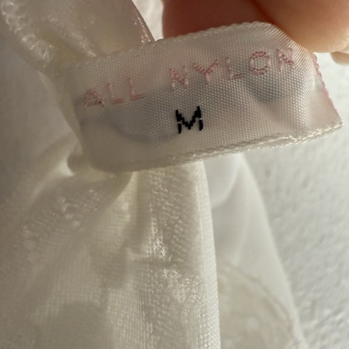 VTG Shadowline Peignoir Set Bridal Medium White Gown Nylon Double Chiffon Pearls - Picture 9 of 18