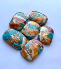 10x12MM 10Pcs Natural Oyster Copper Turquoise Cabochon Cushion Loose Gemstone 2