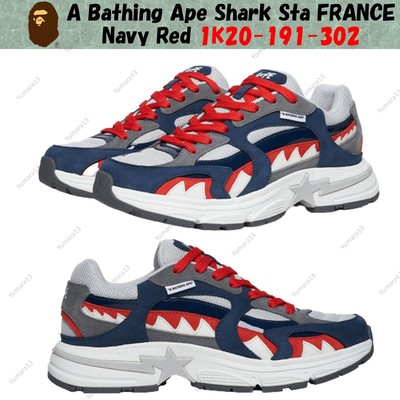 A Bathing Ape Shark Sta FRANCE Navy Red 1K20-191-302 Herren Gr.