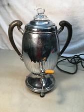 Vintage Leviton 1930's Art Deco Chrome Coffee Perculator with Bakelite Spigot